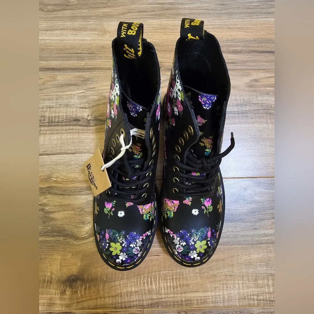 🌸DR. MARTENS 1460 PASCAL WOMEN'S VINTAGE FLORAL LEATHER LACE-UP BOOTS - Picture 10 of 10